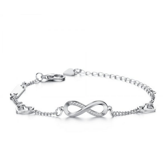 OWWA Fashion Diamond 8 Shaped Bracelet - Silver